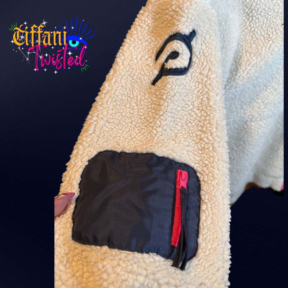 ✨ Peloton Sherpa Fleece Jacket – Cream / Pink – Size Small - Picture 4 of 6